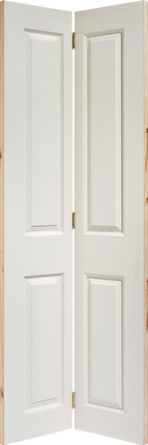 White Moulded Textured 4P Bi-Fold